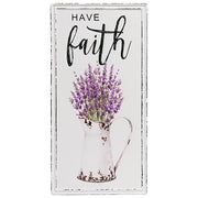 Have Faith Lavender Metal Sign