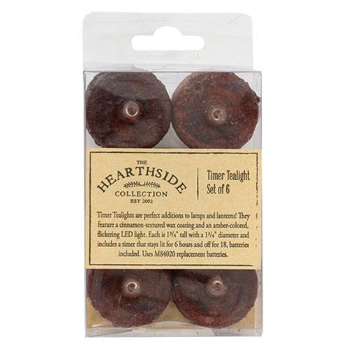Burnt Burgundy Timer Tealights (6 Pack)