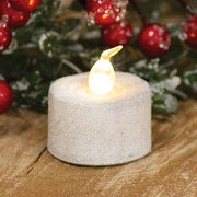 White Cement Timer Votive