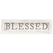 Blessed White Framed Sign