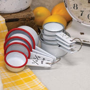 Red Rim Enamel Measuring Cups (Set of 4)