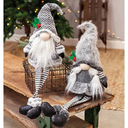 Lg Dangle Leg Mr or Mrs Santa Gnome  (2 Count Assortment)