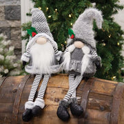 Lg Dangle Leg Mr or Mrs Santa Gnome  (2 Count Assortment)