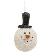 Winter Snowman Head Ornament  (2 Count Assortment)