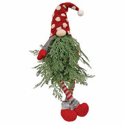 Polka Dot Christmas Tree Dangle Leg Gnome with LED Lights
