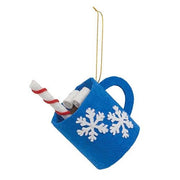 Felted Christmas Cocoa Mug Ornament  (2 Count Assortment)