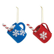 Felted Christmas Cocoa Mug Ornament  (2 Count Assortment)
