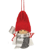 Mini Winter Scarf Wooden Doll Ornament  (2 Count Assortment)