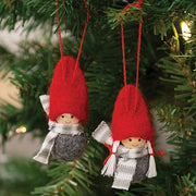 Mini Winter Scarf Wooden Doll Ornament  (2 Count Assortment)
