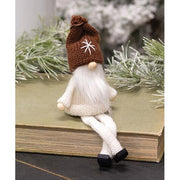 Mini Brown/White Snowflake Wooden Gnome