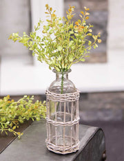 Graywash Willow Wrapped Glass Bottle, 6.5"H