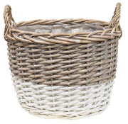 White Dipped Willow Gathering Basket Planters (Set of 3)