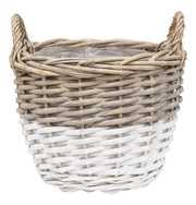 White Dipped Willow Gathering Basket Planters (Set of 3)