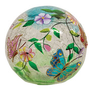 Jeweled Butterfly Crackled Glass LED Light Orb