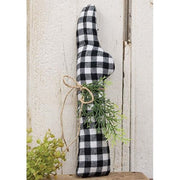 Black & White Buffalo Check Felt Peeking Bunny