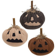 Stuffed Mini Primitive Jack O Lantern  (3 Count Assortment)