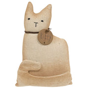 Stuffed Primitive Sitting White Kitty