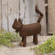 Stuffed Brown Primitive Cat with Yarn Ball