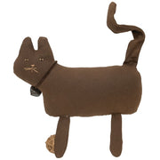 Stuffed Brown Primitive Cat with Yarn Ball