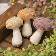 Chenille Stuffed Mushroom Ornament  (3 Count Assortment)