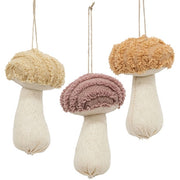 Chenille Stuffed Mushroom Ornament  (3 Count Assortment)