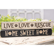 Pawprint Home Sweet Home Engraved Block - 12"