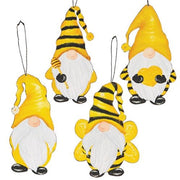 Gnome Bee Metal Ornament (4 Count Assortment)