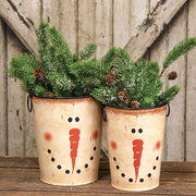 Snowman Face Buckets (Set of 2)
