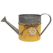 Galvanized Metal Watering Can with Daisy Charm