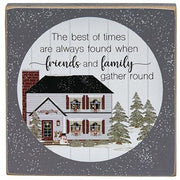 Friends and Family Winter House Square Block  (4 Count Assortment)