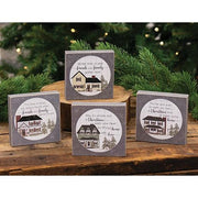 Friends and Family Winter House Square Block  (4 Count Assortment)