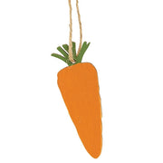 Wooden Bunny & Carrot Ornaments (Set of 6)