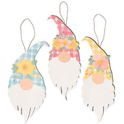Spring Flower Chunky Gnome Ornament  (3 Count Assortment)