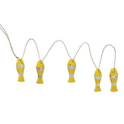 Distressed Wooden Fish Garland  (6 Count Assortment)