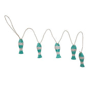 Distressed Wooden Fish Garland  (6 Count Assortment)