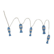 Distressed Wooden Fish Garland  (6 Count Assortment)