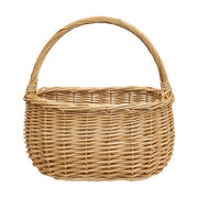 Natural Willow Oval Gathering Basket with Handle