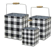 Black Buffalo Check Buckets (Set of 3)
