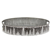 Embossed Snowy Pine Oval Trays (Set of 2)