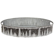Embossed Snowy Pine Oval Trays (Set of 2)