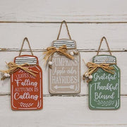 Fall Canning Jar Ornament  (3 Count Assortment)