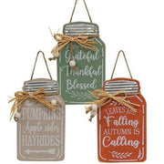 Fall Canning Jar Ornament  (3 Count Assortment)