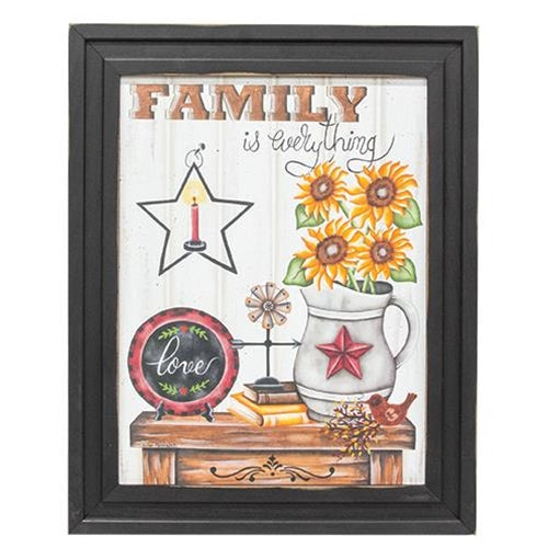 Family is Everything Sunflowers Framed Print - 12x16