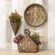 Rustic Woven Gathering Basket with Loop Handles