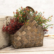 Rustic Woven Gathering Basket with Loop Handles