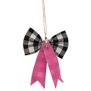 Black & White Buffalo Check Bow Clip Ornament