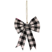 Black & White Buffalo Check Bow Clip Ornament