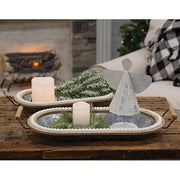 Beaded Oblong Galvanized Trays (Set of 2)