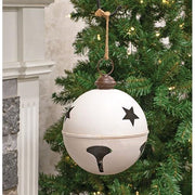 Distressed Cream Metal Jingle Bell - 10x13
