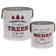 Christmas Lodge Buckets (Set of 2)